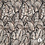 Viscose met stretch in zwart met beige bladprint