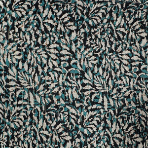  Coupon 46 Viscose met lurex met petrol miniprint 170 x 140 cm
