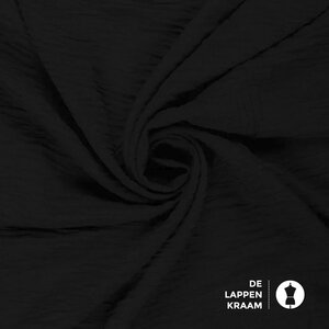  Geweven crinklestof zwart