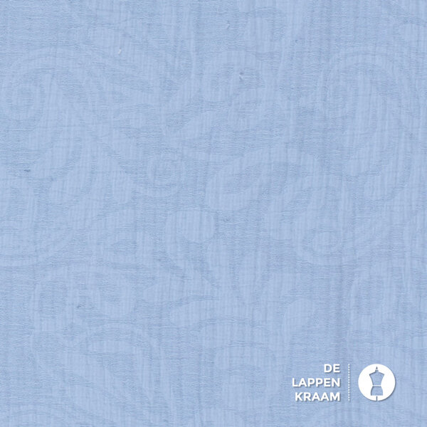 Jacquard geweven mousseline stof lichtblauw