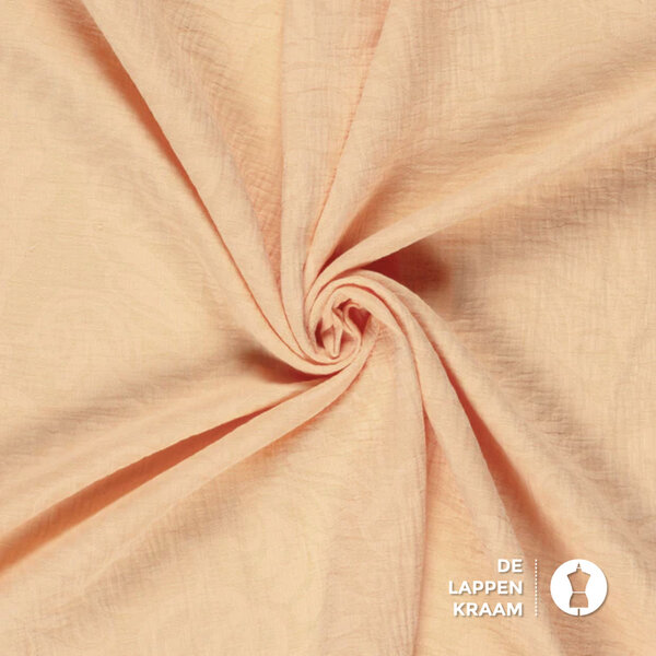 Jacquard geweven mousseline stof zalmroze