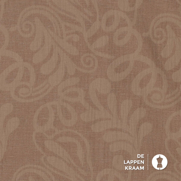 Jacquard geweven mousseline stof mokka