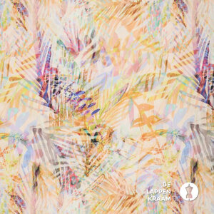 *** Crinkelviscose met dubbeldruk oranje