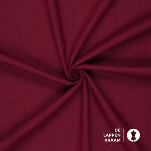 Basic Gewassen linnen donker bordeaux