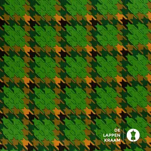  Coupon 715 Stretchkatoen groen Pied de Poule 170 x 145 cm