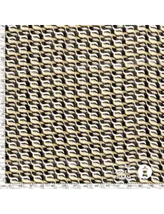  Chiffon met lurex abstracte golfjesprint goud wit