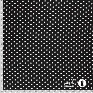  Crinkle viscose zwart witte polkadot