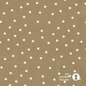  Linnenmix met beige met witte stippen