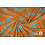 SALE Viscose tricot blauw met oranje bladeren