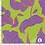 Viscose stof in lime met lila blad