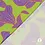 Viscose stof in lime met lila blad