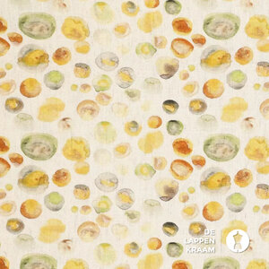 *** Linnenmix met druppeldessin geel-groen