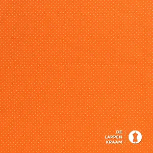 Katoen oranje met witte ministipjes