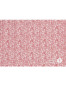  Katoen wit met rode blaadjes