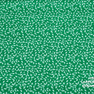 Katoen felgroen met witte blaadjes