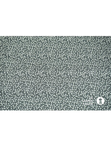  Katoen grijs met witte blaadjes