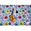 French terry stof gebroken wit met grote bloemenprint