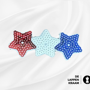  Opstrijkbare patch sterren rood wit blauw