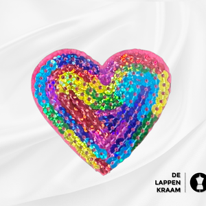  Opstrijkbare patch regenboog hartje