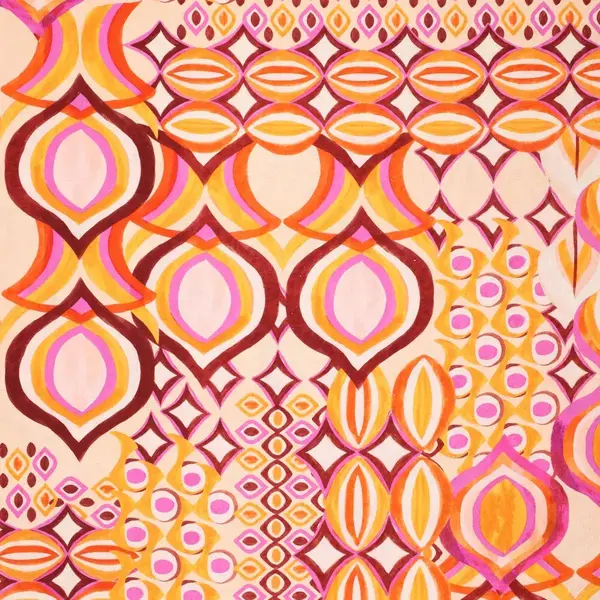 *** Linnenmix stof met retroprint roze