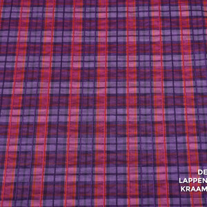  Seersucker paars roze ruitjes