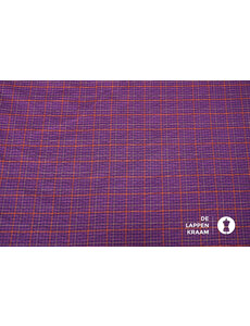  Seersucker paars oranje ruit