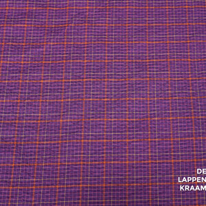  Seersucker paars oranje ruit