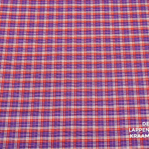  Seersucker rood paars ruitje