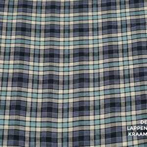  Seersucker met ruit in blauwtinten
