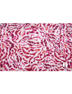  Viscose met aquarelverf streepjes roze