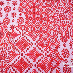  Viscose met boho print in rood