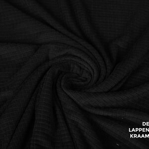 Tricot fluweel ruitje zwart