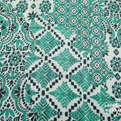  Viscose met boho print in groen