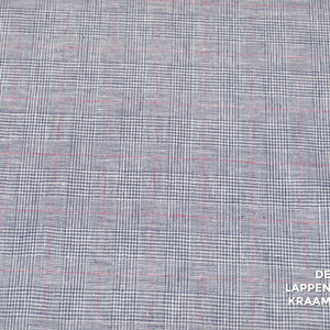  Linnen katoen mix grijze Pied de Poule ruit