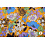 Popeline stof geel met bloemenprint