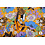 Popeline stof geel met bloemenprint