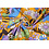 Popeline stof geel met bloemenprint