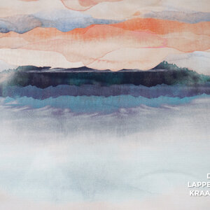  Stretchkatoen met aquarel landschap