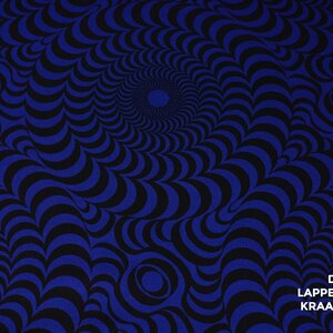  Stretchkatoen met psychedelische print kobalt