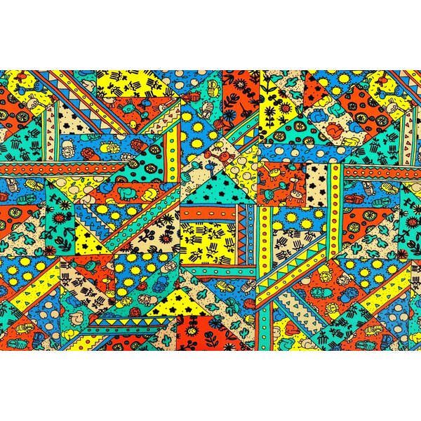 Canvas stof met kleurrijk patchwork