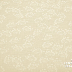  Mouseline in ecru met witte bloemenprint
