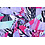 *** Viscose stof in retroprint lila