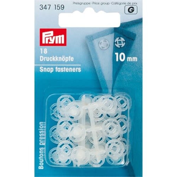 Drukker opnaaibaar transparant 10mm (18st)