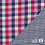 Double gauze 2-zijdige ruit blauw-fuchsia