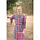 Double gauze 2-zijdige ruit blauw-fuchsia
