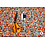 Coupon 107 Viscose stretch met oranje verfvlekjes 170 x 150 cm