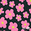 Teddy stof donkergroen met roze bloemen