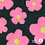 Teddy stof donkergroen met roze bloemen