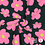 Teddy stof donkergroen met roze bloemen