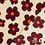 Teddy stof ecru met bordeauxrode bloemen